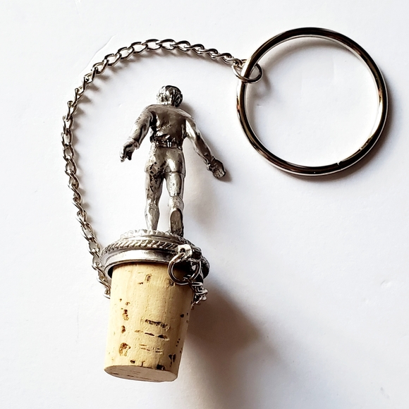 Solid Pewter Soccer Player Bottle Stopper - Picture 4 of 4